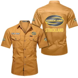 Strickland Short Sleeved Shirt, All Over Print Button Shirt CAR444052625939 - Turmeric