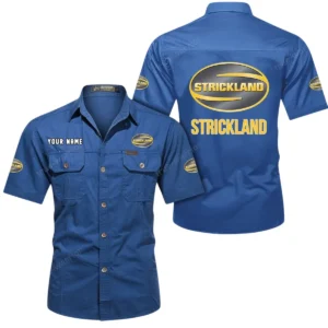 Strickland Short Sleeved Shirt, All Over Print Button Shirt CAR444052625939 - Cowboy Blue