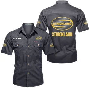Strickland Short Sleeved Shirt, All Over Print Button Shirt CAR444052625939 - Gray