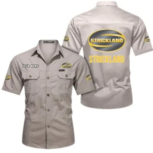 Strickland Short Sleeved Shirt, All Over Print Button Shirt CAR444052625939 - Beige