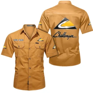 Challenger Short Sleeved Shirt, All Over Print Button Shirt CAR444052625941 - Turmeric