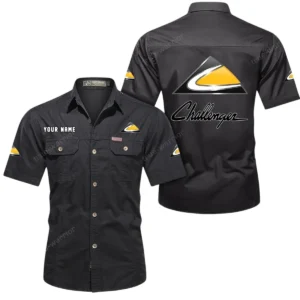 Challenger Short Sleeved Shirt, All Over Print Button Shirt CAR444052625941 - Black