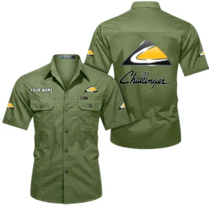 Challenger Short Sleeved Shirt, All Over Print Button Shirt CAR444052625941 - Fruit Green