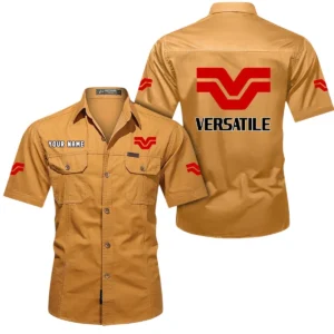 Versatile Short Sleeved Shirt, All Over Print Button Shirt CAR444052625942 - Turmeric
