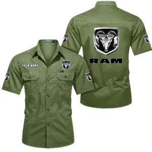 Ram Truck Short Sleeved Shirt, All Over Print Button Shirt CAR444052625945 - Fruit Green