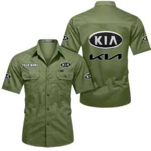 Kia Short Sleeved Shirt, All Over Print Button Shirt CAR444052625948 - Fruit Green