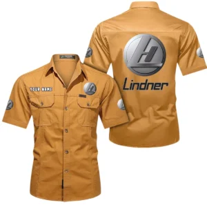 Lindner Short Sleeved Shirt, All Over Print Button Shirt CAR444052625950 - Turmeric