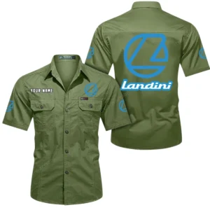 Landini Short Sleeved Shirt, All Over Print Button Shirt CAR444052625956 - Fruit Green