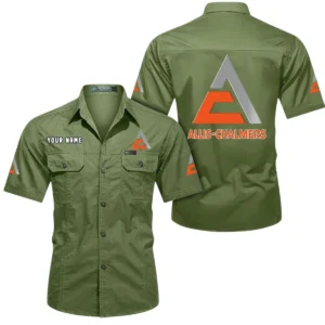 Allis Chalmers Short Sleeved Shirt, All Over Print Button Shirt CAR444052625957 - Fruit Green