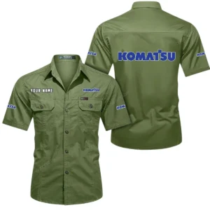 Komatsu Short Sleeved Shirt, All Over Print Button Shirt CAR444052625958 - Fruit Green