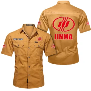Jinma Short Sleeved Shirt, All Over Print Button Shirt CAR444052625960 - Turmeric