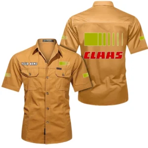 Claas Short Sleeved Shirt, All Over Print Button Shirt CAR444052625961 - Turmeric