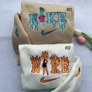 Wade and Ember Elemental Movie Nike Embroidered Sweatshirt Fashion Style For Couples, Valentine's Day