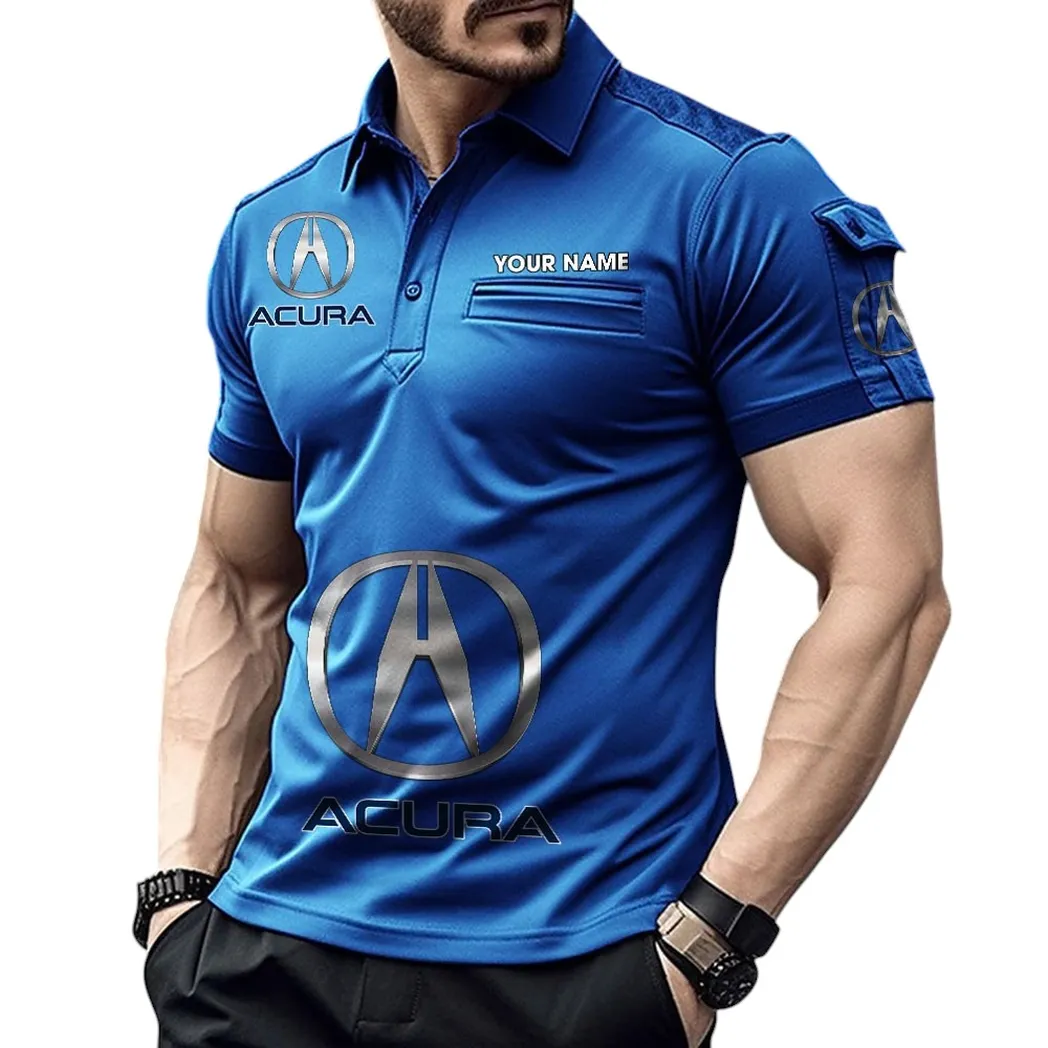 Acura Pocket Polo Shirt, All Over Print Shirt For Acura Fan CAR450051325353 - Blue