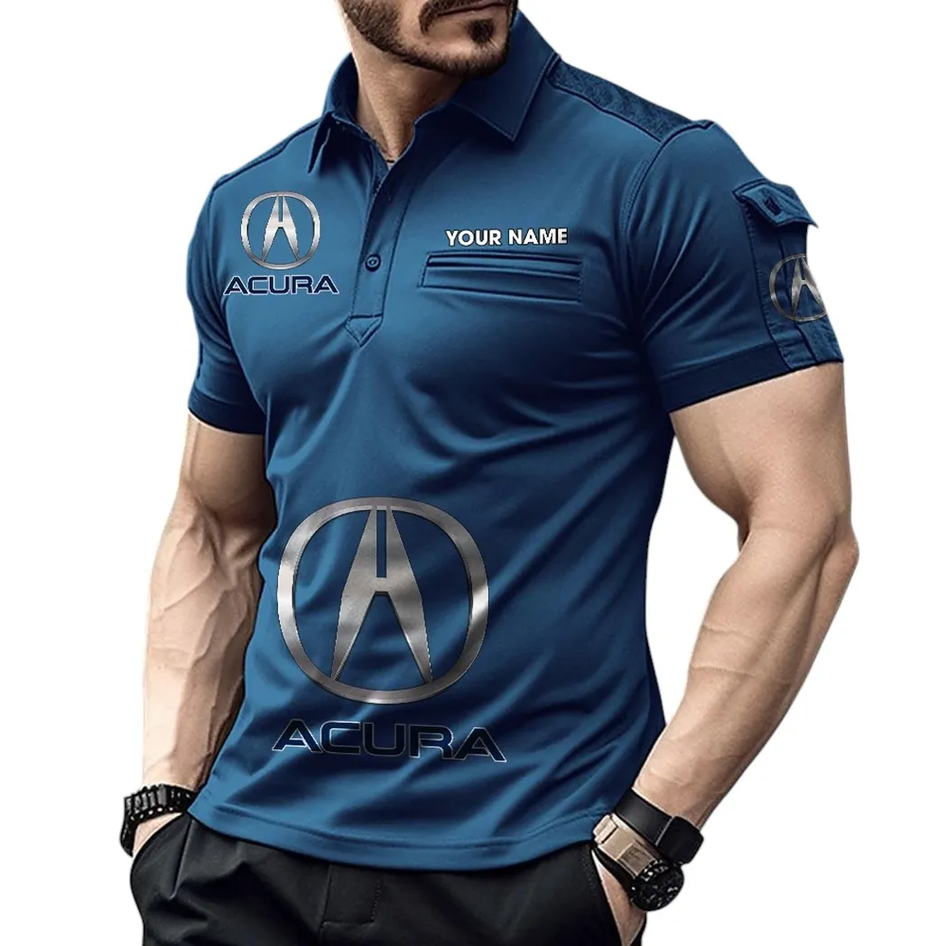 Acura Pocket Polo Shirt, All Over Print Shirt For Acura Fan CAR450051325353 - Navy Blue