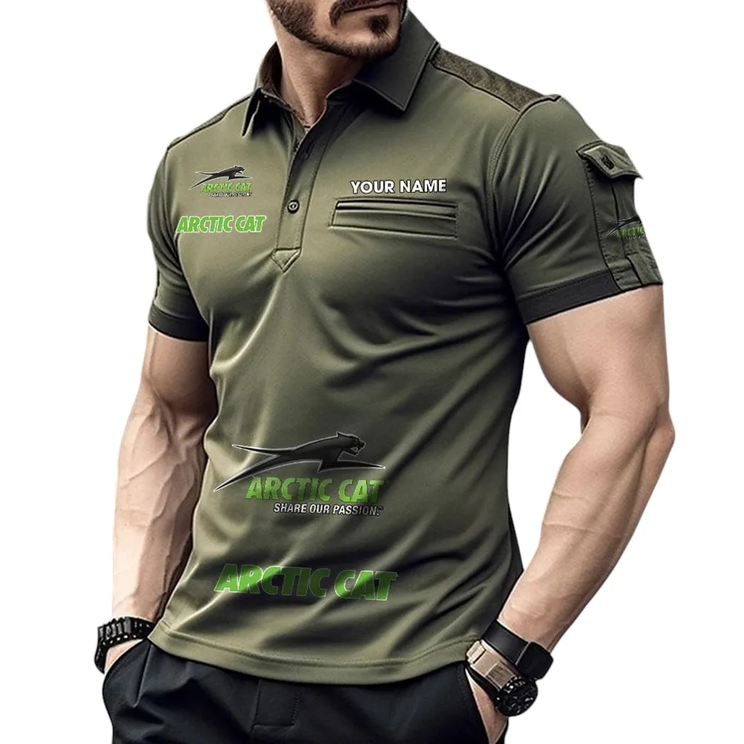 Arctic Cat Pocket Polo Shirt, All Over Print Shirt For Arctic Cat Fan CAR450051325379 - Green