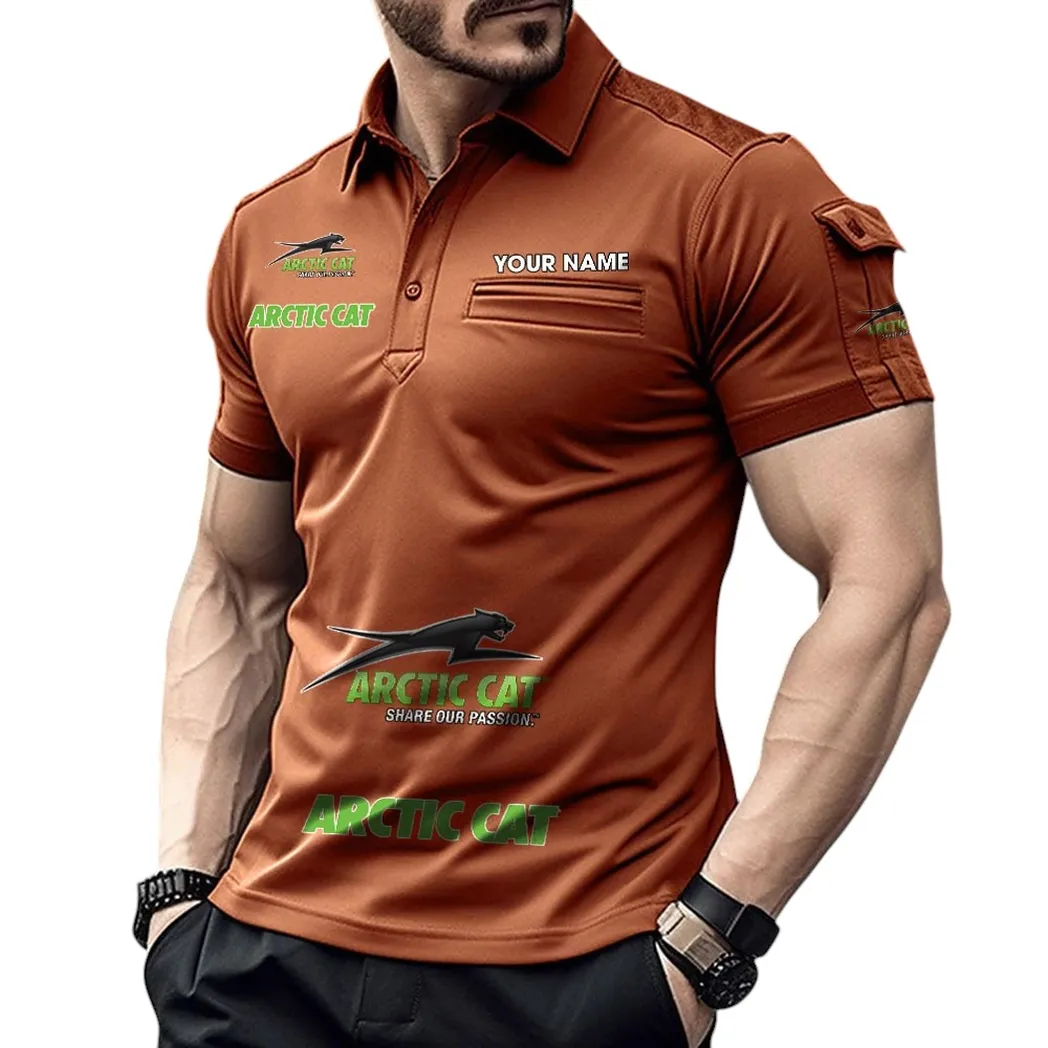 Arctic Cat Pocket Polo Shirt, All Over Print Shirt For Arctic Cat Fan CAR450051325379 - Orange