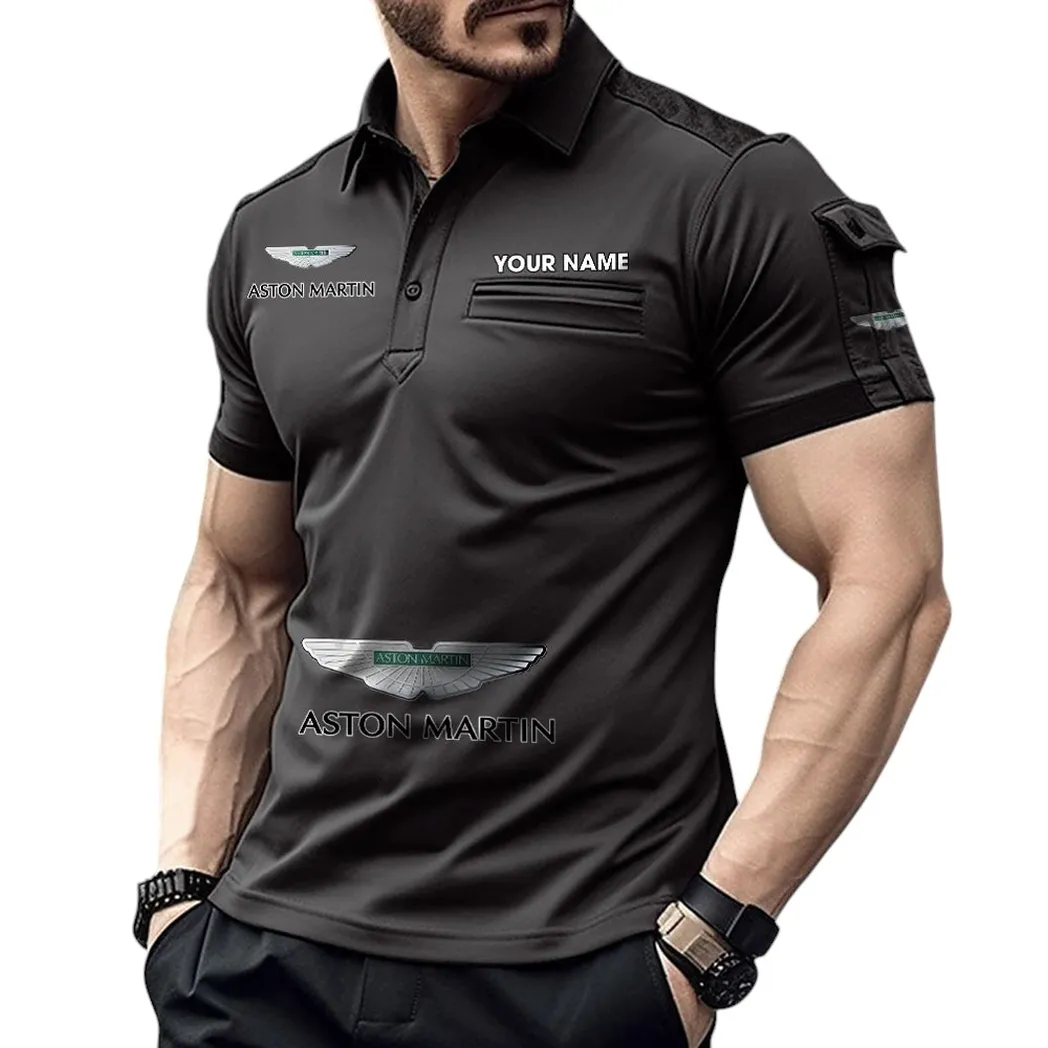 Aston Martin Pocket Polo Shirt, All Over Print Shirt For Aston Martin Fan CAR450051325381 - Black