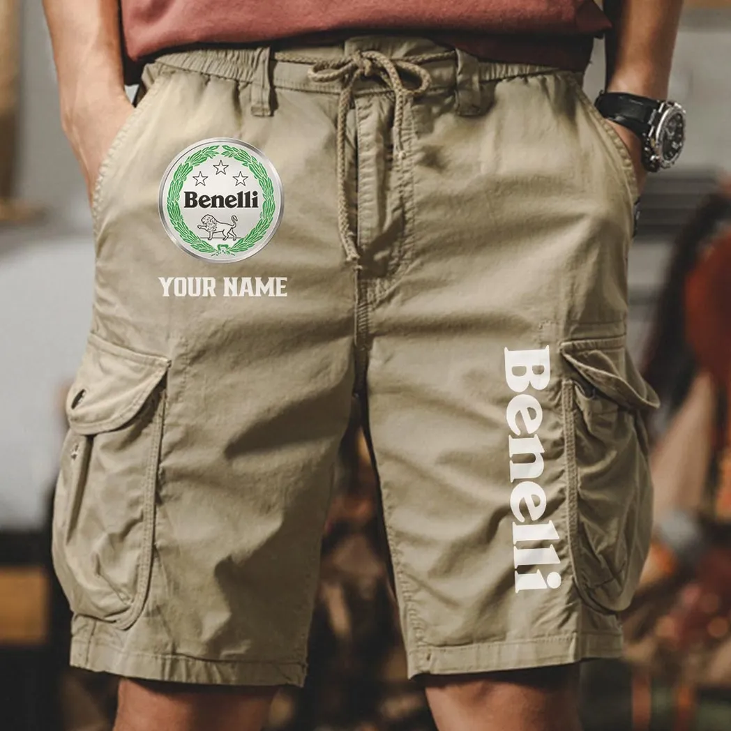 Benelli Men Pocket Workwear Shorts, Pants For Benelli Fan CAR454051625026 - Khaki