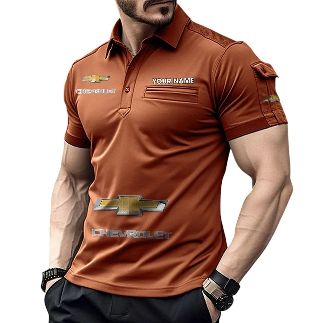 Chevrolet Pocket Polo Shirt, All Over Print Shirt For Chevrolet Fan CAR450051325358 - Orange