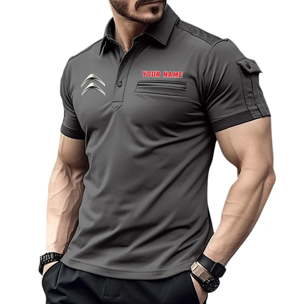 Citroën Pocket Polo Shirt, All Over Print Shirt For Citroën Fan CAR445060325026 - Gray