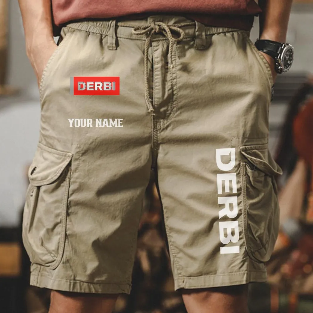 Derbi Men Pocket Workwear Shorts, Pants For Derbi Fan CAR454051625035 - Khaki