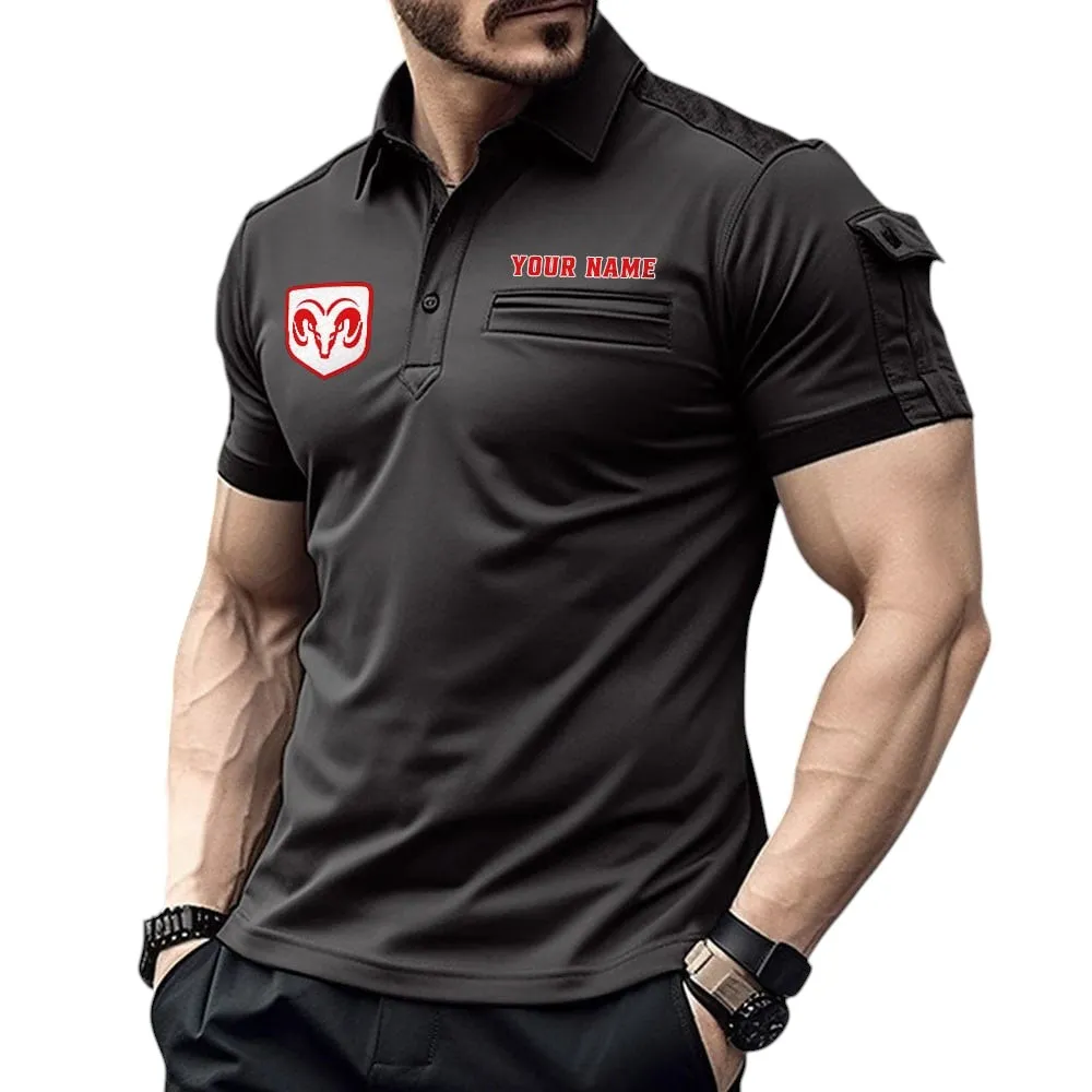 Dodge Pocket Polo Shirt, All Over Print Shirt For Dodge Fan CAR445060325063 - Black