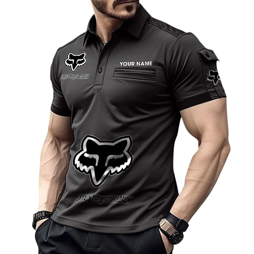 Fox Racing Pocket Polo Shirt, All Over Print Shirt For Fox Racing Fan CAR450051325369 - Black