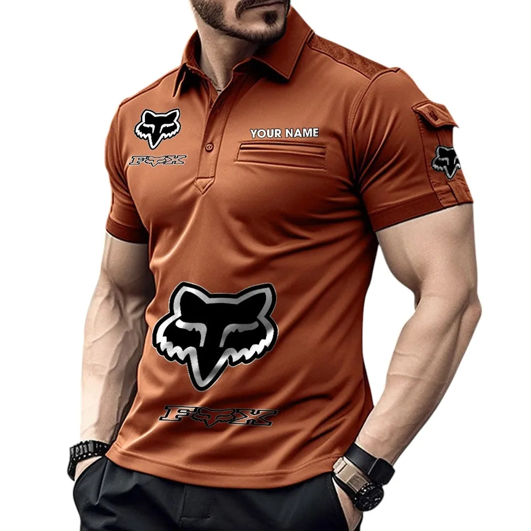 Fox Racing Pocket Polo Shirt, All Over Print Shirt For Fox Racing Fan CAR450051325369 - Orange