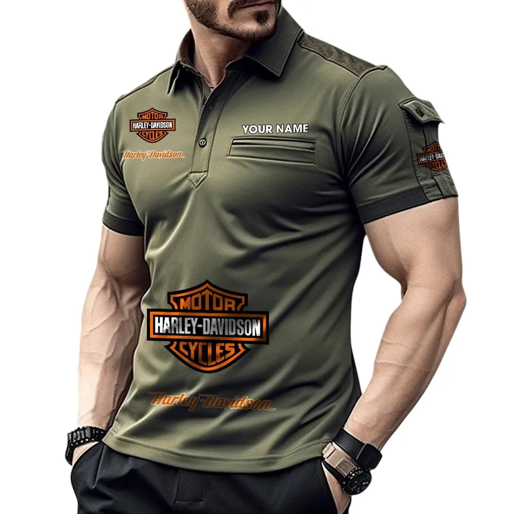 Harley Davidson Pocket Polo Shirt, All Over Print Shirt For Harley Davidson Fan CAR450051325334 - Green