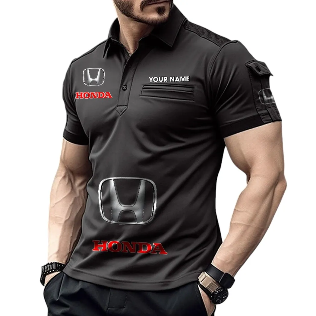 Honda Pocket Polo Shirt, All Over Print Shirt For Honda Fan CAR450051325362 - Black