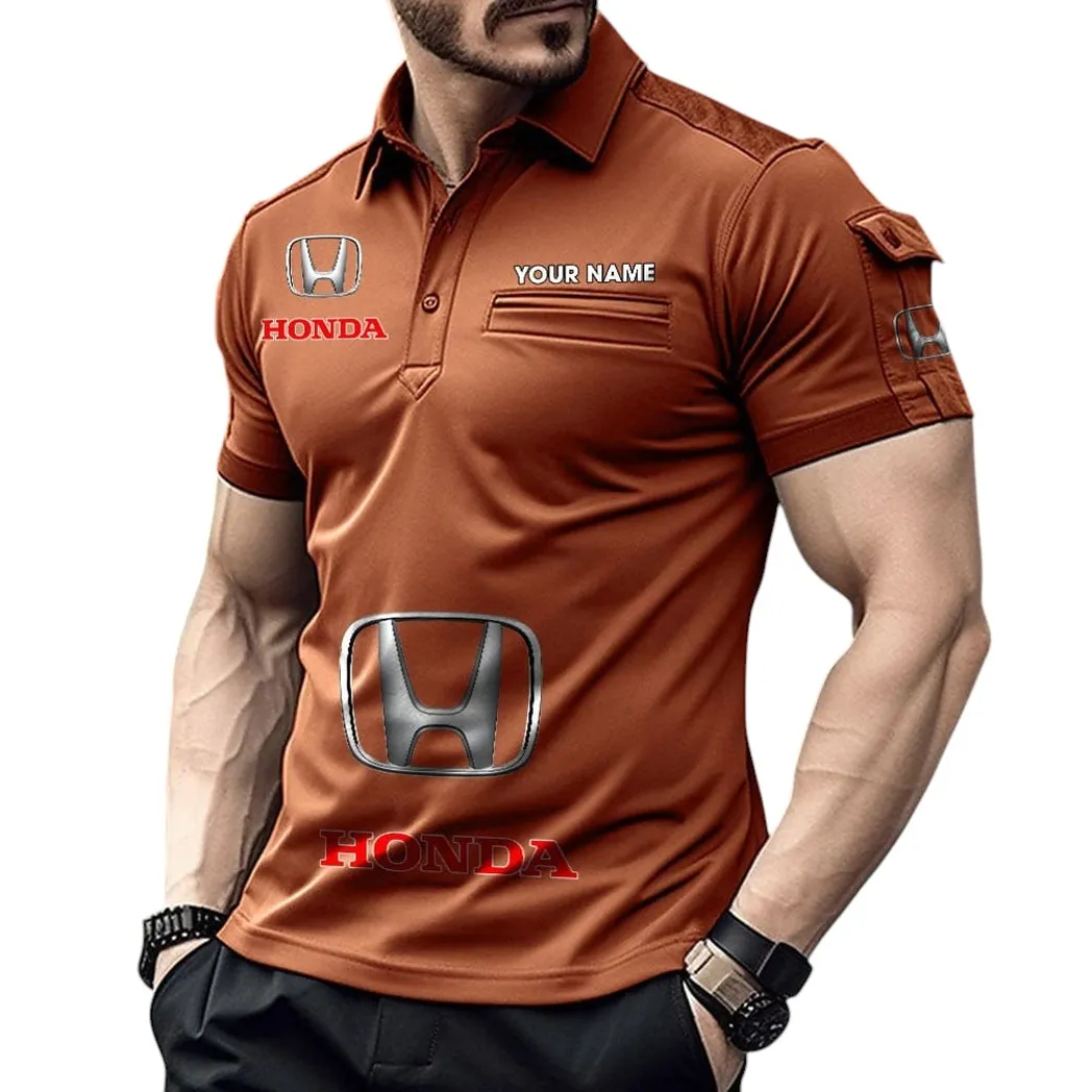 Honda Pocket Polo Shirt, All Over Print Shirt For Honda Fan CAR450051325362 - Orange