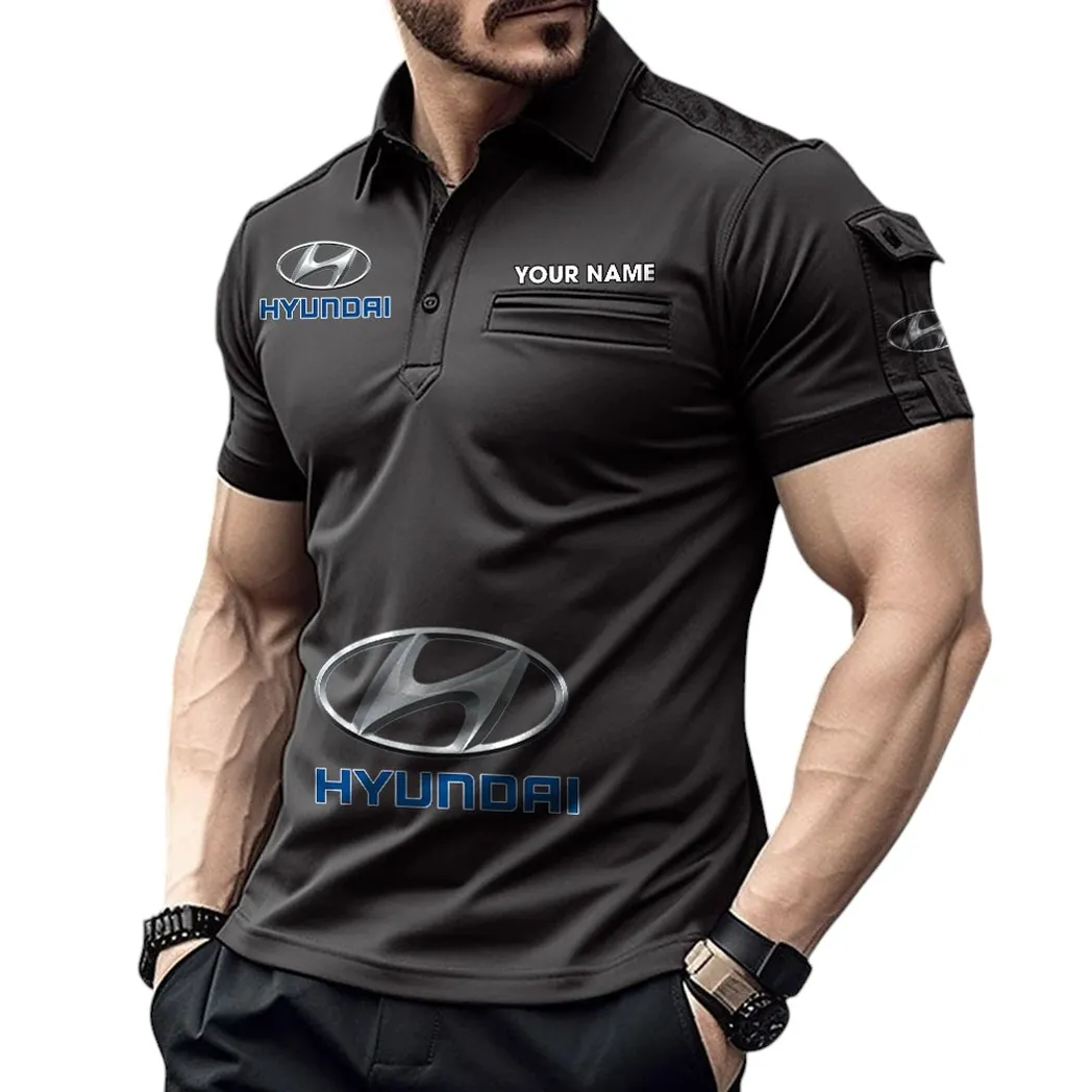 Hyundai Pocket Polo Shirt, All Over Print Shirt For Hyundai Fan CAR450051325374 - Black
