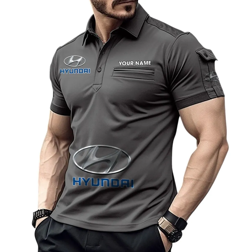Hyundai Pocket Polo Shirt, All Over Print Shirt For Hyundai Fan CAR450051325374 - Gray