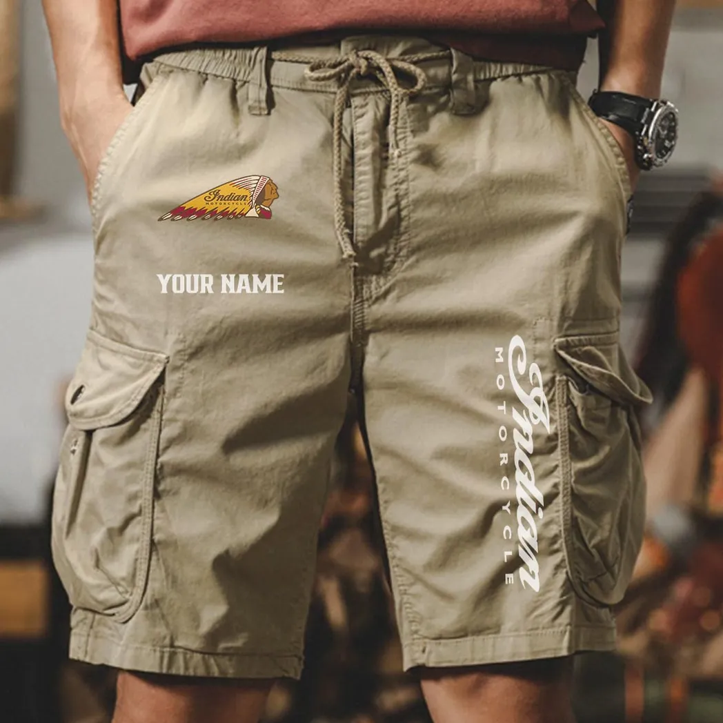 Indian Motorcycle Men Pocket Workwear Shorts, Pants For Indian Motorcycle Fan CAR454051625013 - Khaki