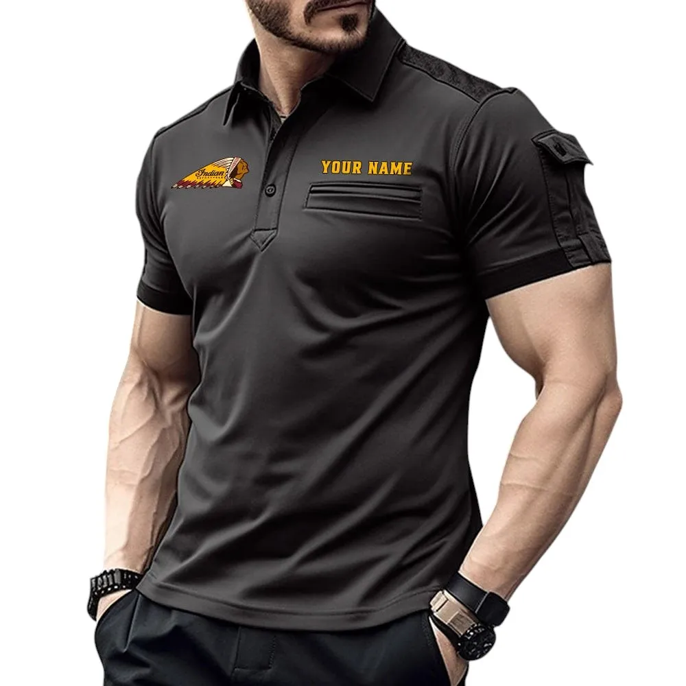 Indian Motorcycle Pocket Polo Shirt, All Over Print Shirt For Indian Motorcycle Fan CAR445060325019 - Black