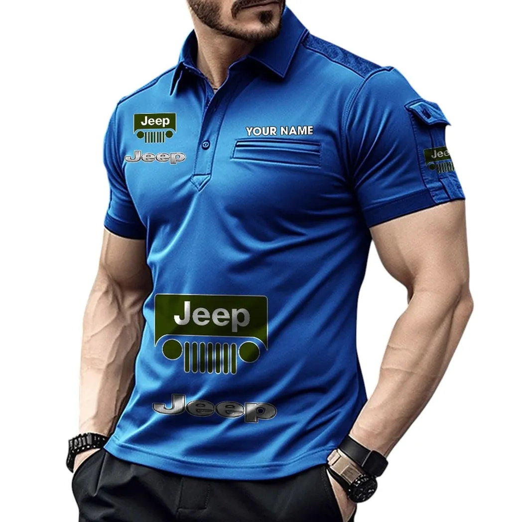 Jeep Pocket Polo Shirt, All Over Print Shirt For Jeep Fan CAR450051325339 - Blue