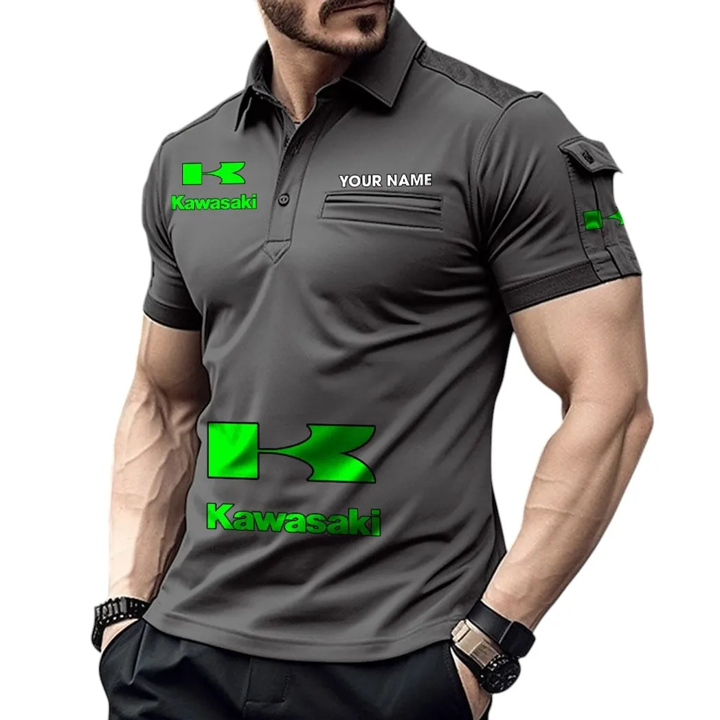 Kawasaki Pocket Polo Shirt, All Over Print Shirt For Kawasaki Fan CAR450051325376 - Gray