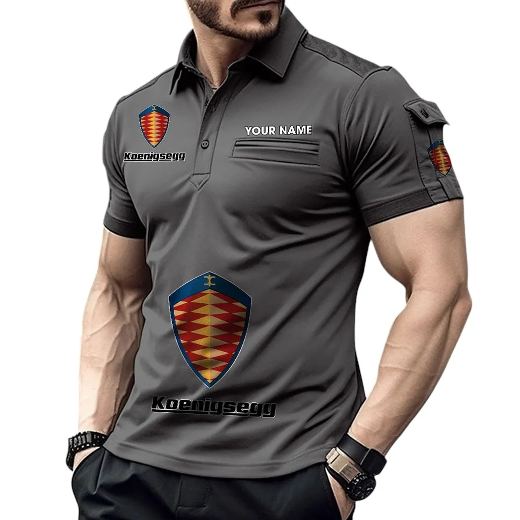 Koenigsegg Pocket Polo Shirt, All Over Print Shirt For Koenigsegg Fan CAR450051325383 - Gray