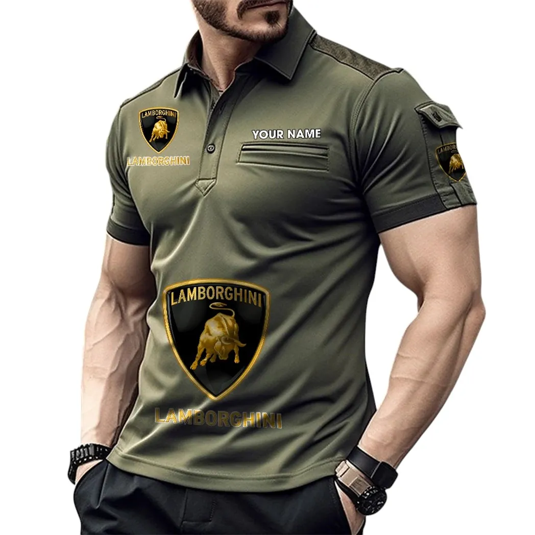 Lamborghini Pocket Polo Shirt, All Over Print Shirt For Lamborghini Fan CAR450051325337 - Green