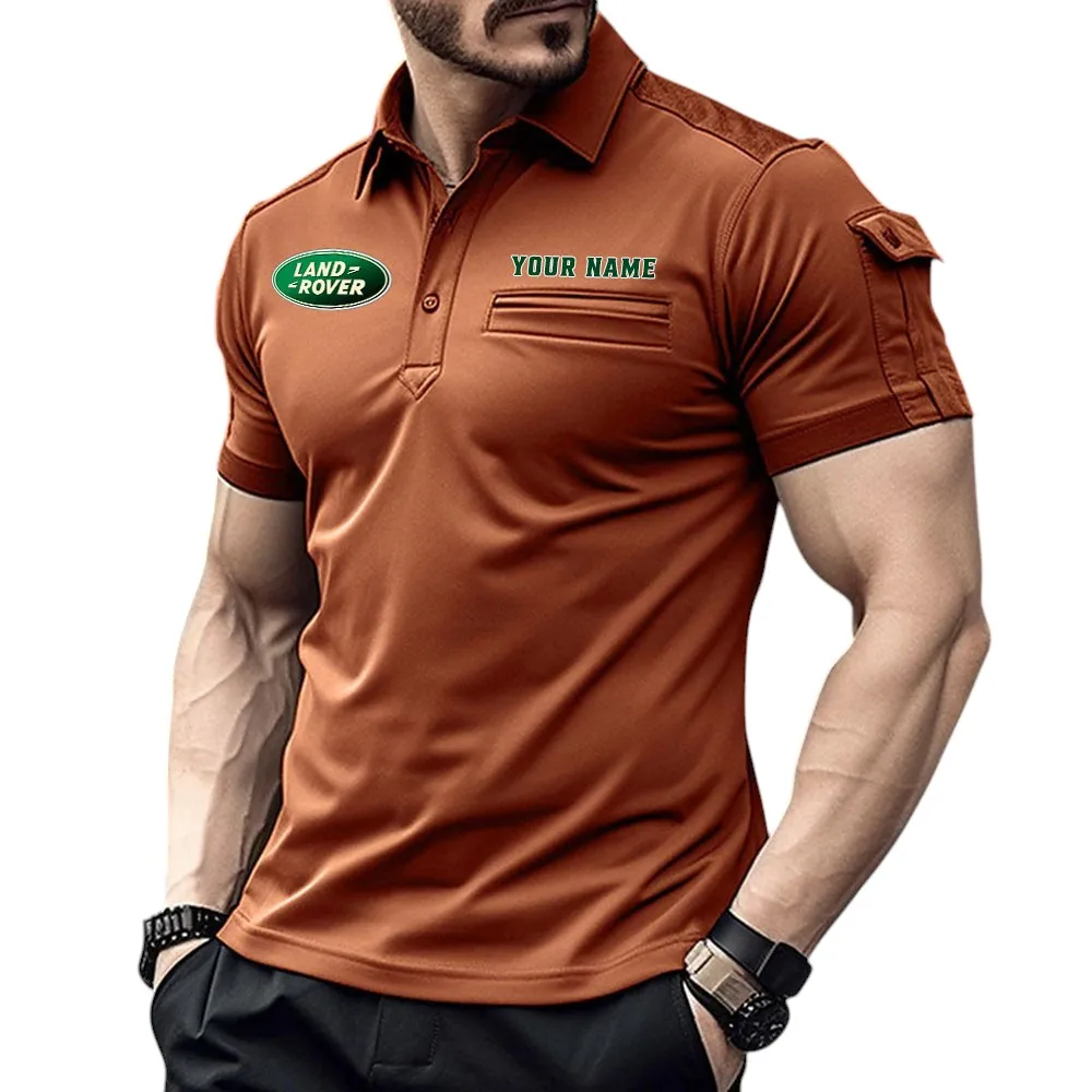 LAND ROVER Pocket Polo Shirt, All Over Print Shirt For LAND ROVER Fan CAR445060325048 - Orange