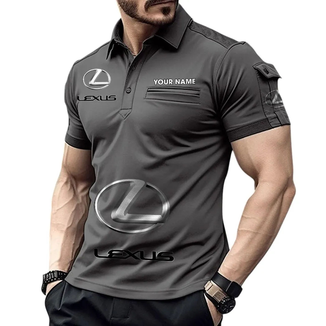 Lexus Pocket Polo Shirt, All Over Print Shirt For Lexus Fan CAR450051325345 - Gray