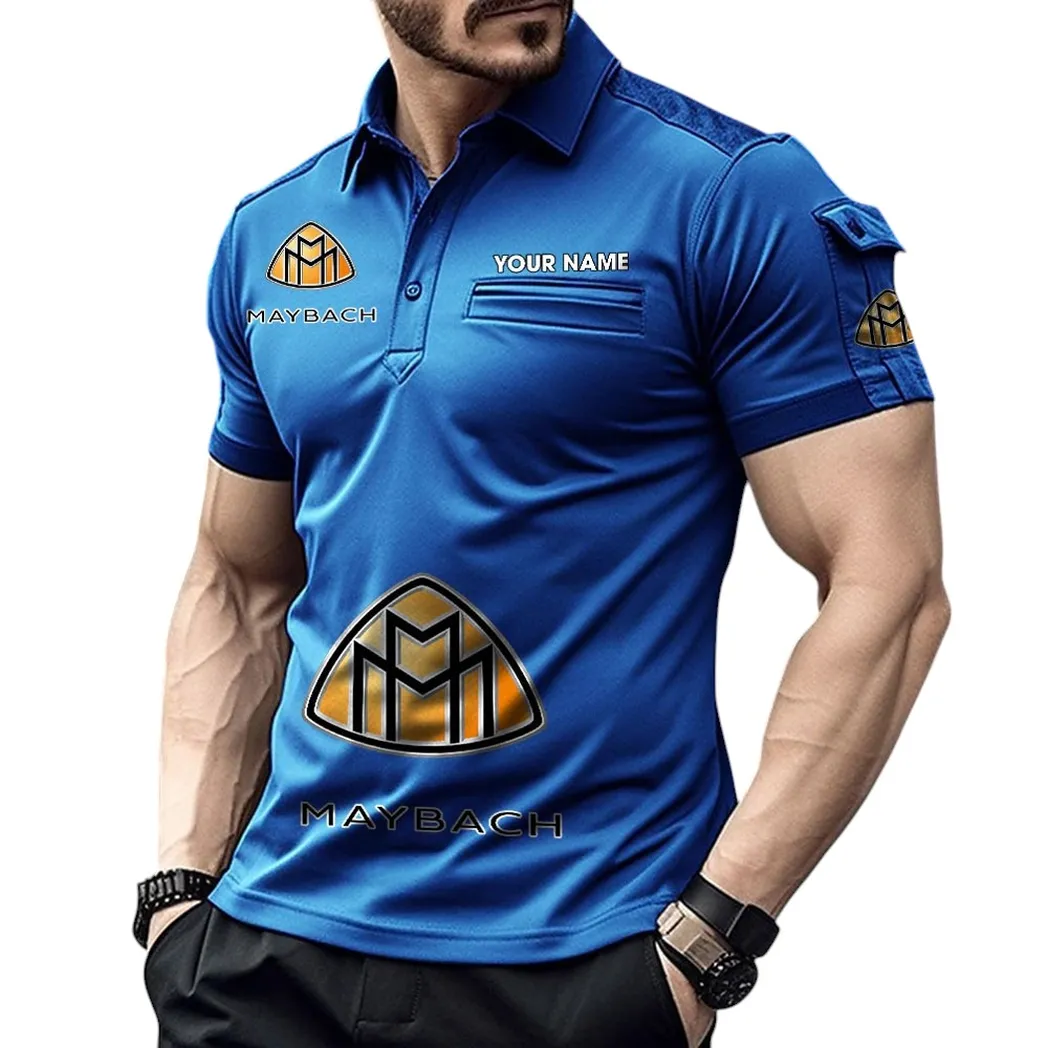 Maybach Pocket Polo Shirt, All Over Print Shirt For Maybach Fan CAR450051325360 - Blue