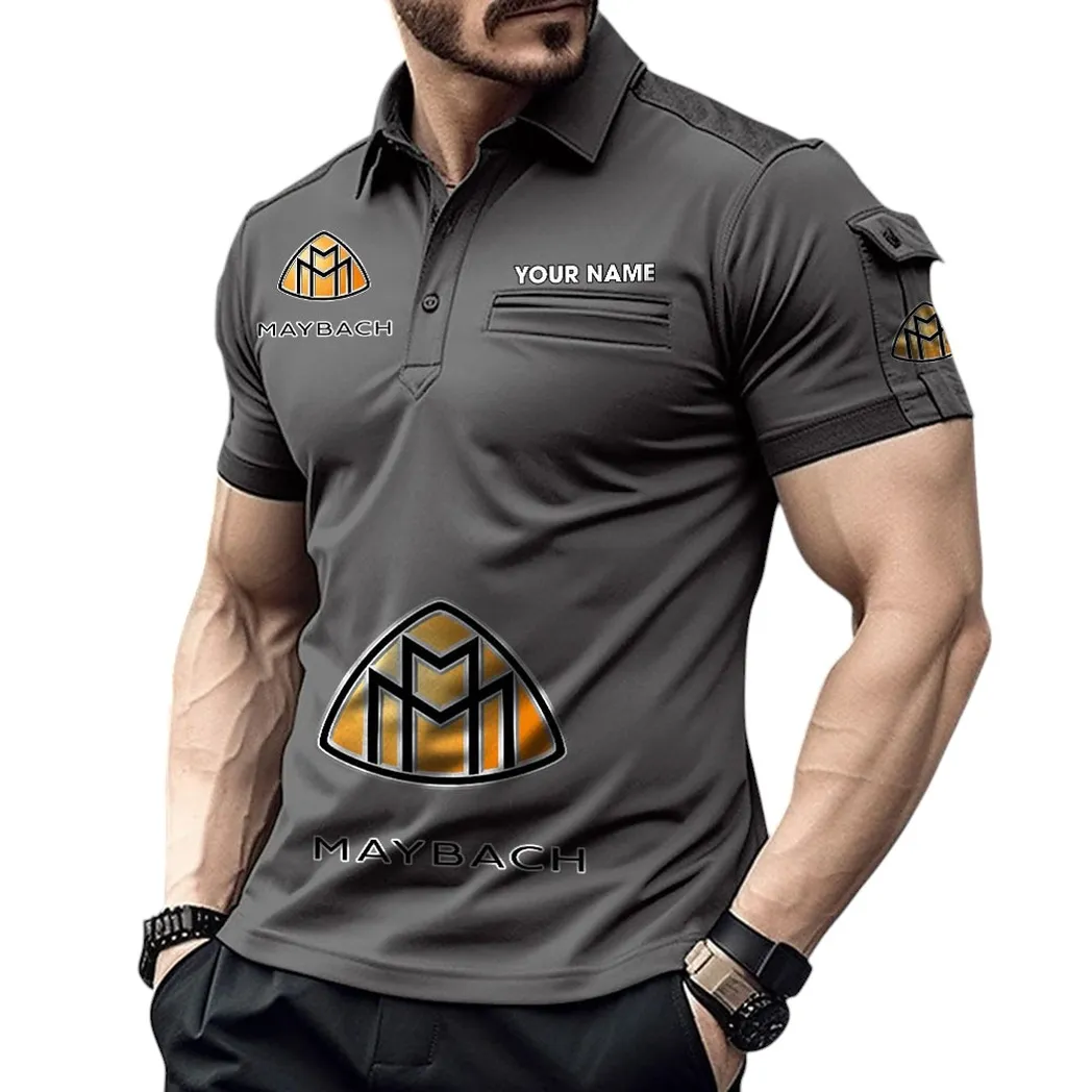 Maybach Pocket Polo Shirt, All Over Print Shirt For Maybach Fan CAR450051325360 - Gray