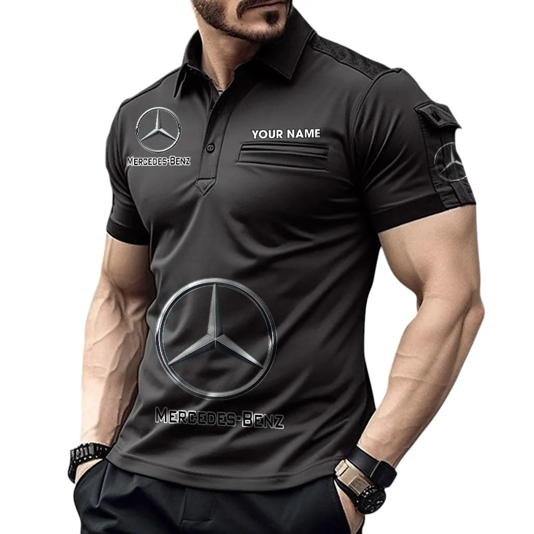 Mercedes Benz Pocket Polo Shirt, All Over Print Shirt For Mercedes Benz Fan CAR450051325338 - Black