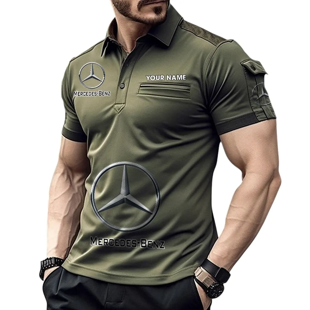 Mercedes Benz Pocket Polo Shirt, All Over Print Shirt For Mercedes Benz Fan CAR450051325338 - Green