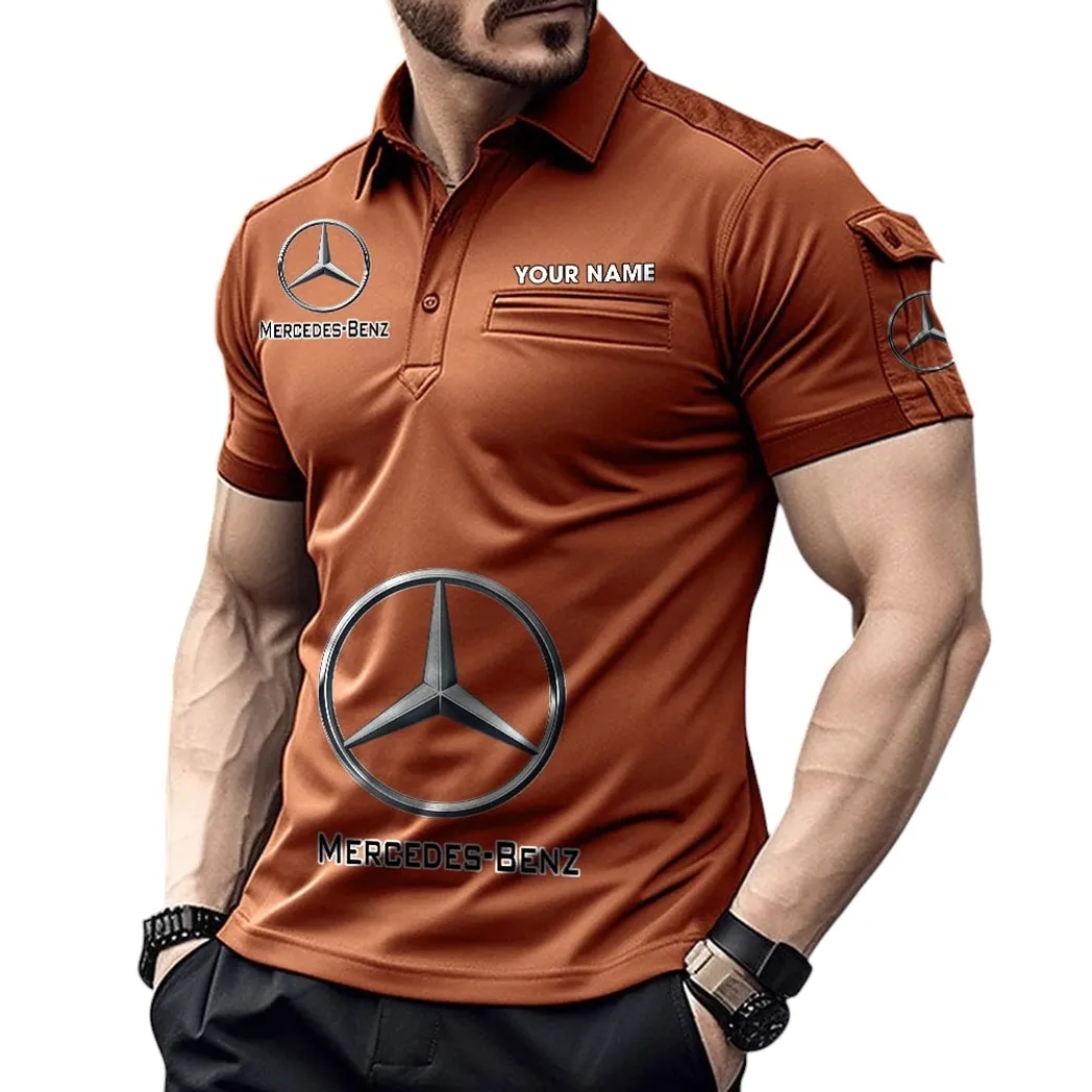 Mercedes Benz Pocket Polo Shirt, All Over Print Shirt For Mercedes Benz Fan CAR450051325338 - Orange