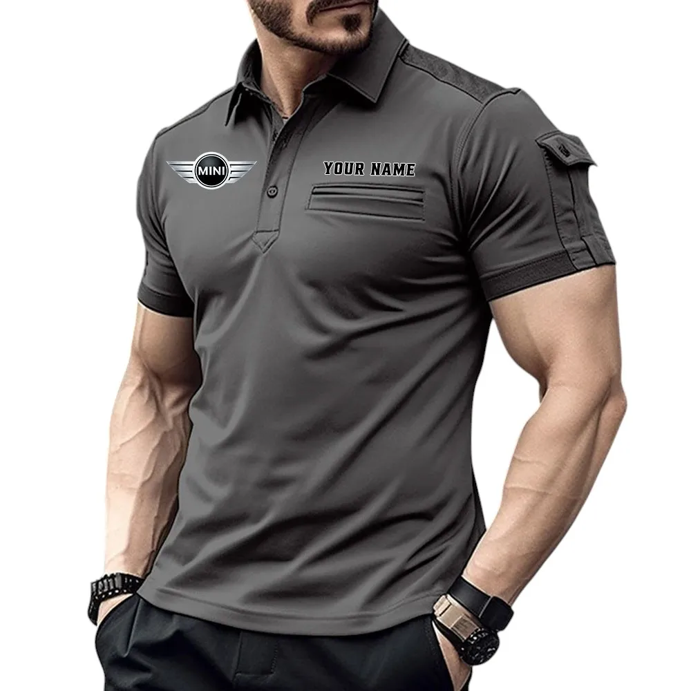 Mini Pocket Polo Shirt, All Over Print Shirt For Mini Fan CAR445060325065 - Gray
