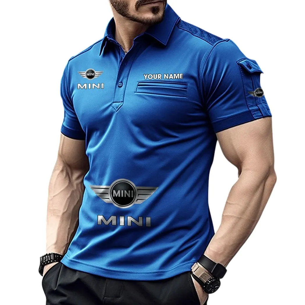 Mini Pocket Polo Shirt, All Over Print Shirt For Mini Fan CAR450051325350 - Blue