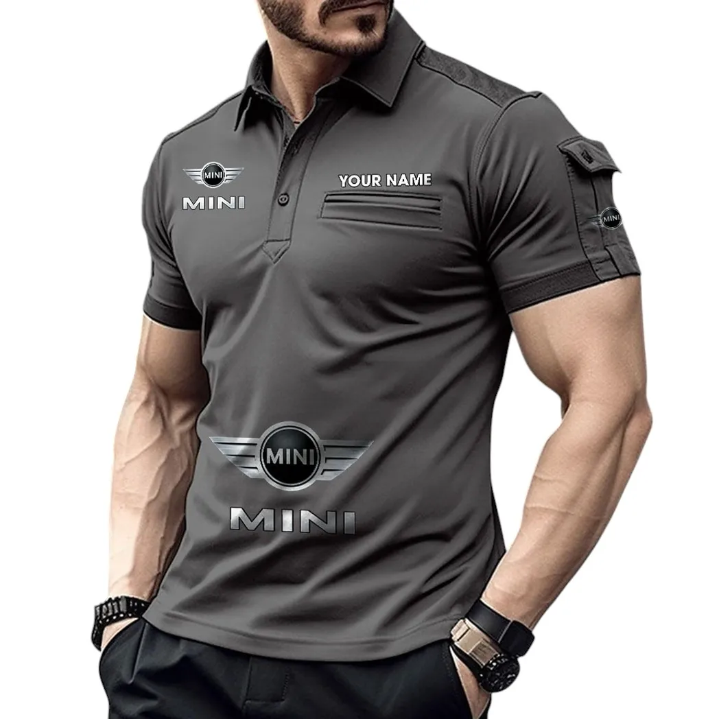 Mini Pocket Polo Shirt, All Over Print Shirt For Mini Fan CAR450051325350 - Gray
